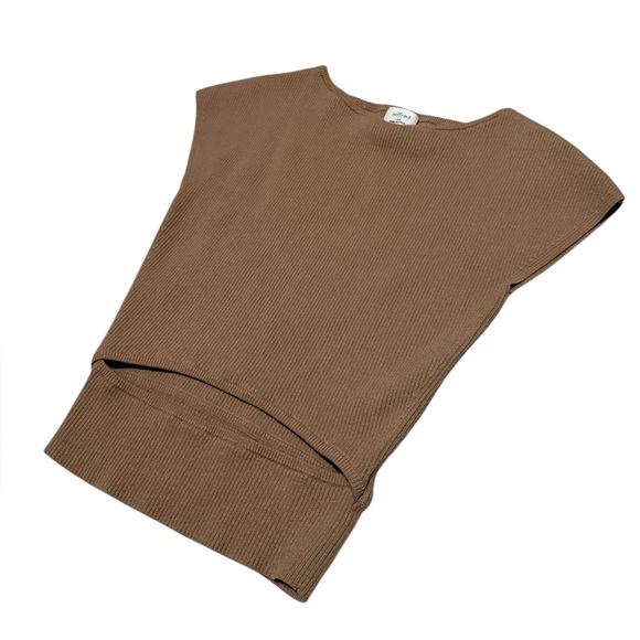 Aritzia Wilfred Cutout Knit Top in Light Brown Size XS - Picture 3 of 5